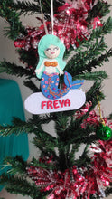Load image into Gallery viewer, Christmas personalized blue mermaid Ornament
