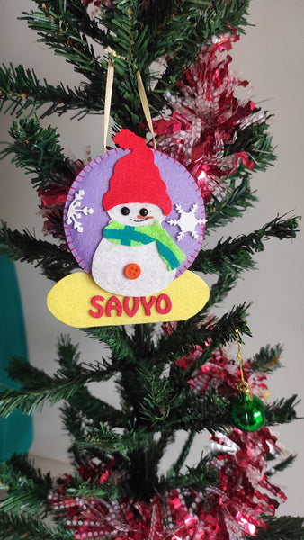 Christmas personalized snowman Ornament