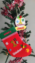 Load image into Gallery viewer, Personalized 1st Christmas stocking and ornament Combo

