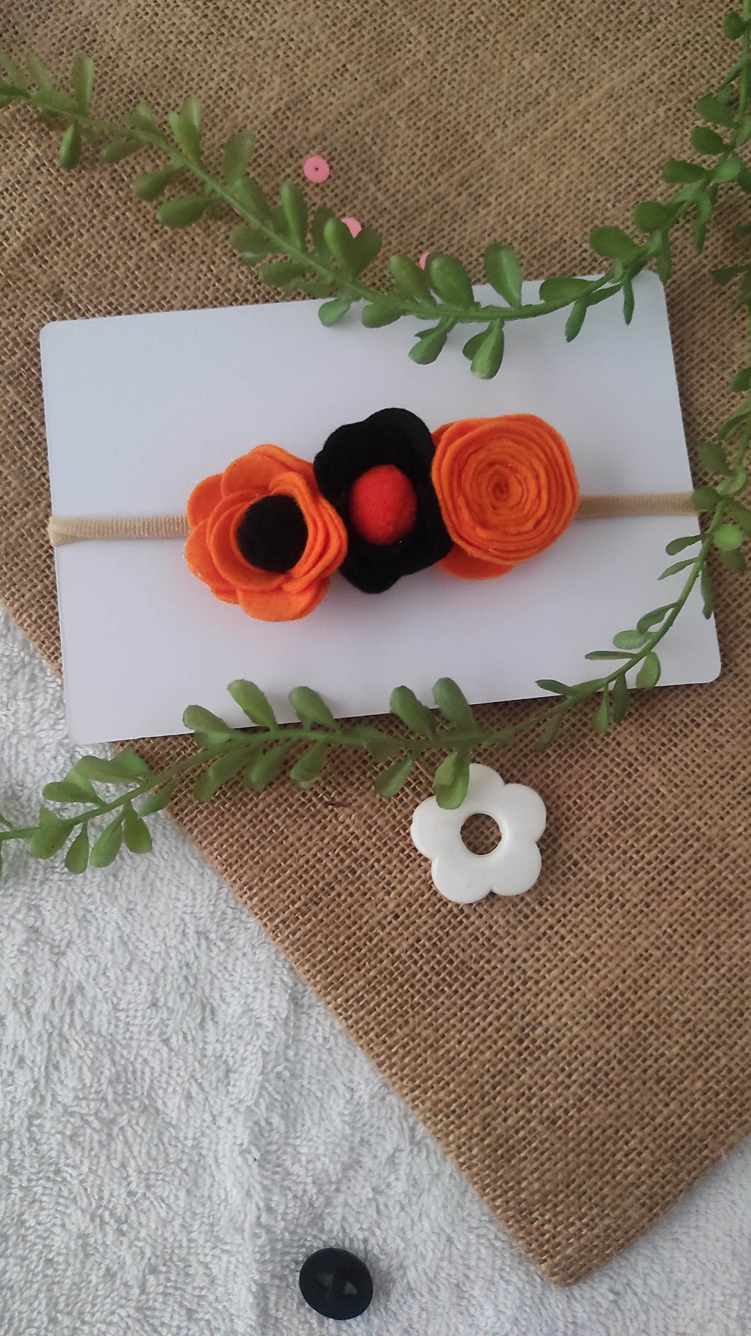 Halloween floral headband - Black, Orange