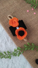 Load image into Gallery viewer, Halloween flower bow headband - Black, Orange
