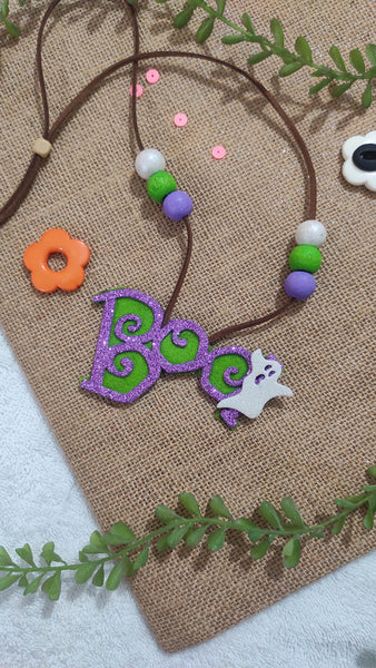 Spooky  "BOO" Necklace  - Multicolor