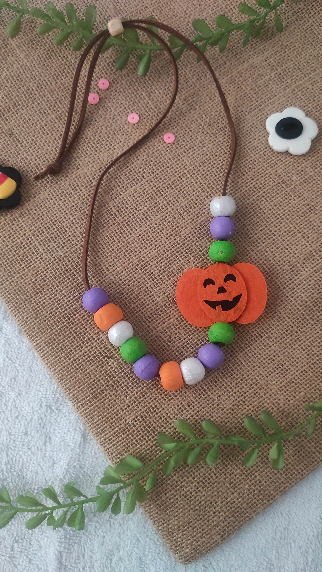 Spooky Pumpkin Necklace  - Multicolor