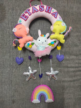 Load image into Gallery viewer, Unicorn and rabbit Theme Wreath
