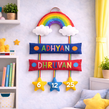 Load image into Gallery viewer, Rainbow DOB Name Bunting
