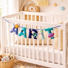 Load image into Gallery viewer, Space theme Baby Coat/ Name banner
