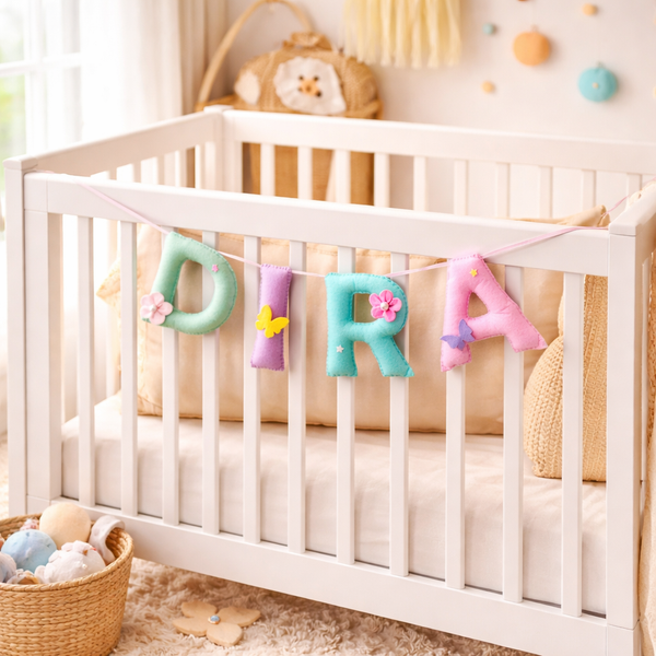 Flower & Butterfly theme Baby Coat/ Name banner