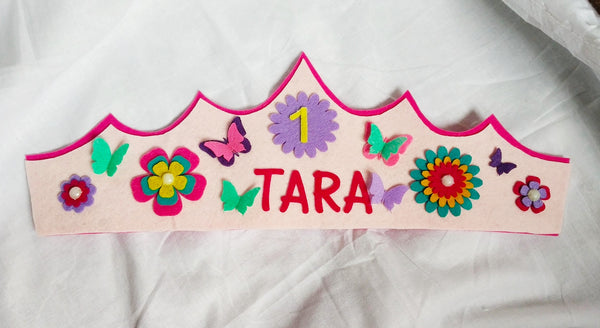 Flower - Butterfly theme Birthday crown