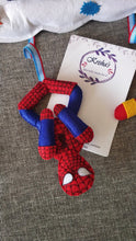 Load image into Gallery viewer, Personalized name bunting. Name bunting for nursery. Name bunting for bedroom. Felt name bunting. Children name bunting. Superhero bunting. Handmade gifts. Handmade bunting. Personalized décor. Nursery decoration. Nursery ideas. Spiderman decoration. 
