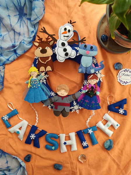 Frozen Theme Name Wreath