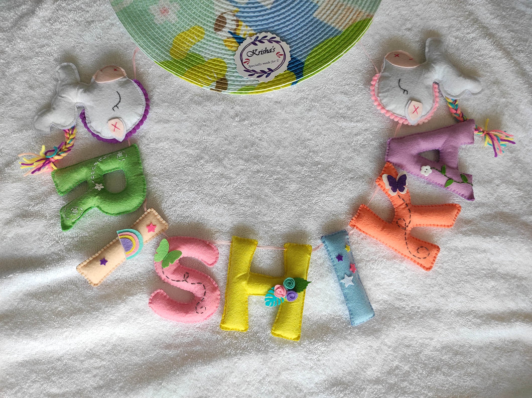 Personalized Unicorn Theme Alphabet Name Bunting