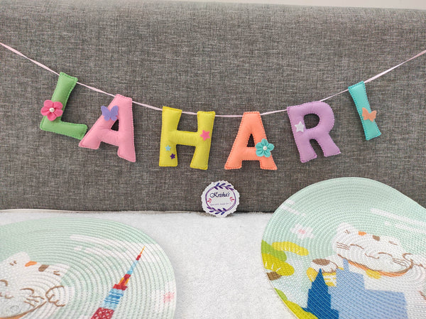 Flower & Butterfly theme Baby Coat/ Name banner