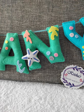 Load image into Gallery viewer, Personalized Sea creature Theme Alphabet Name Bunting
