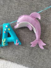 Load image into Gallery viewer, Personalized Sea creature Theme Alphabet Name Bunting
