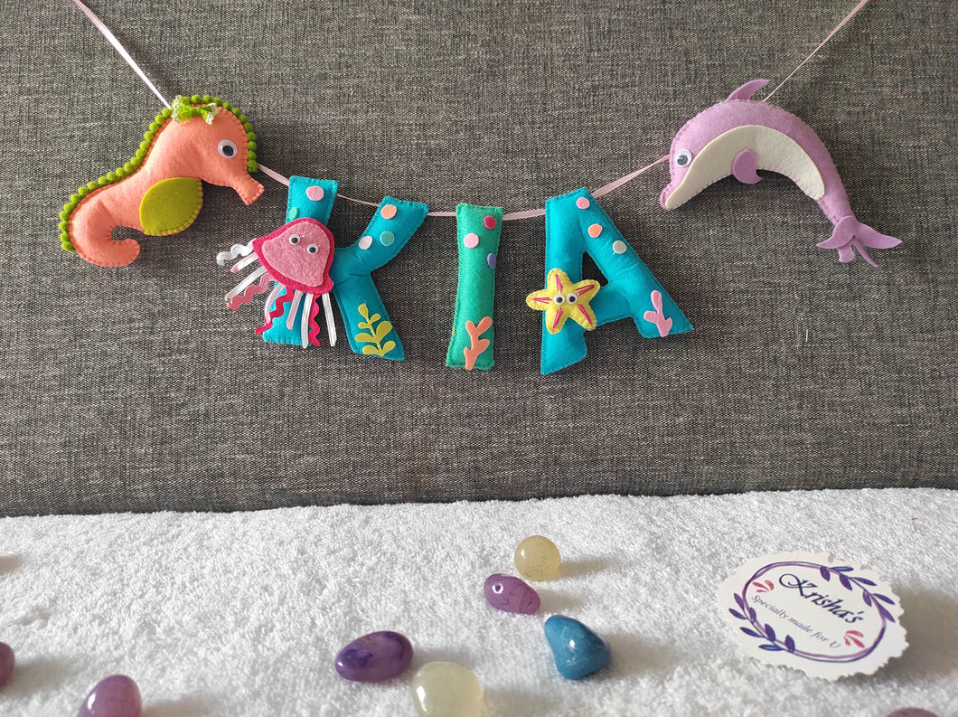 Personalized Sea creature Theme Alphabet Name Bunting