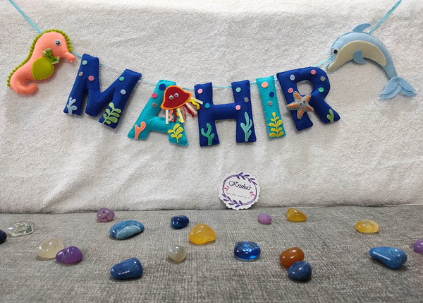 Personalized Sea creature Theme Alphabet Name Bunting