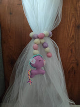 Load image into Gallery viewer, Unicorn and Felt Ball Curtain Tie
